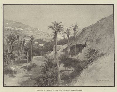 Vallée de San Roque, sur la route de Tafira, Grande Canarie - Charles Auguste Loye